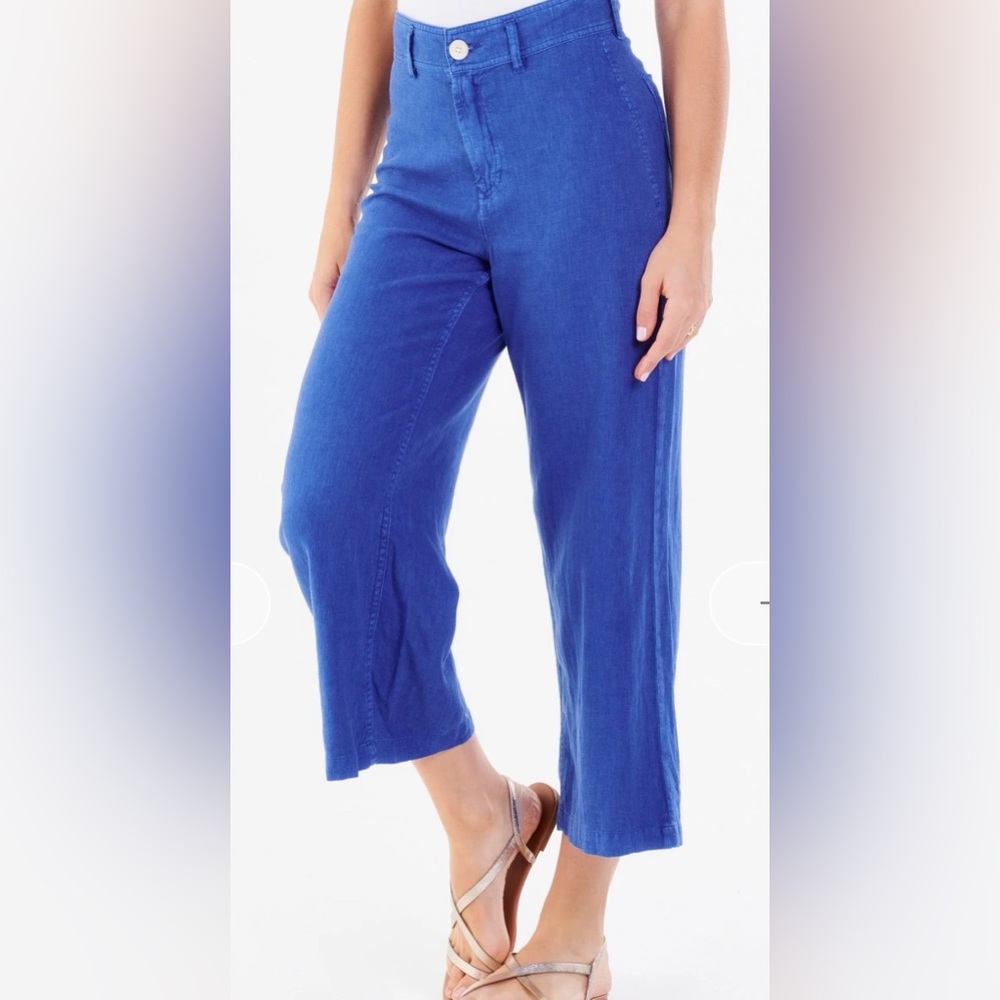 Dear John Aubrey Wide Leg Royal Blue Linen Pants